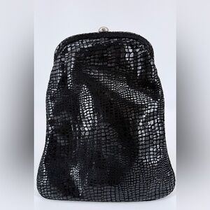 Gail Labelle Black Genuine Leather Vintage Clutch/Purse Women’s Evening Bag